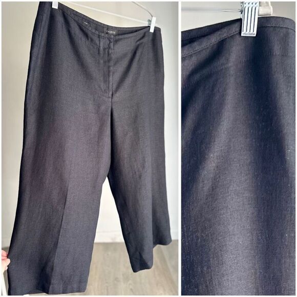 Talbots Heritage 100% Linen Cropped Pants Black Size 18 - Picture 4 of 5